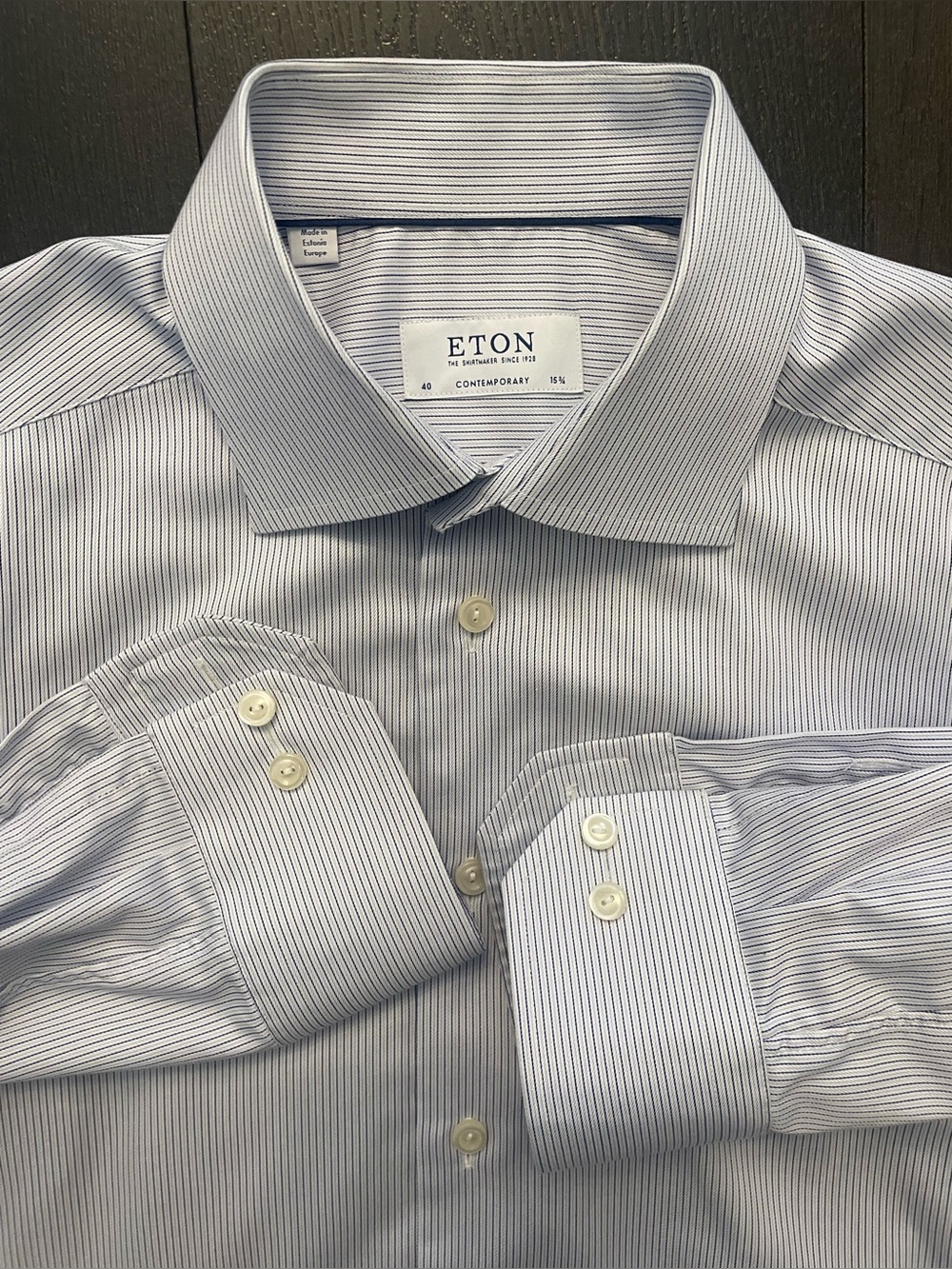 Eton - all cotton striped dress shirt Size 40 (15 3/4” neck)